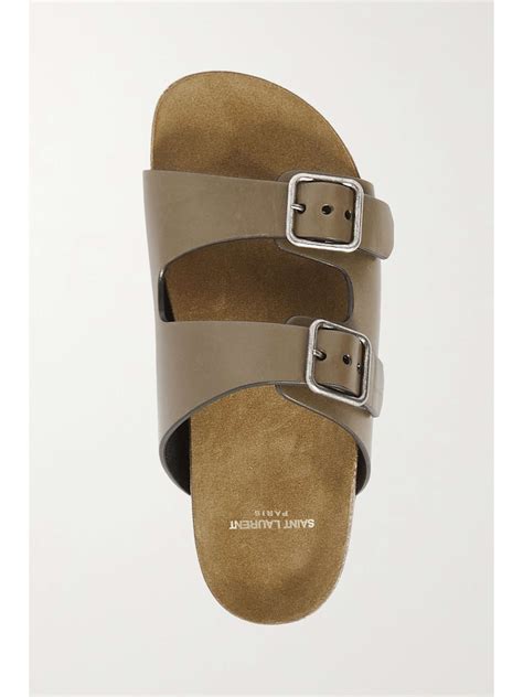 Shop Saint Laurent Jimmy Leather Slides 